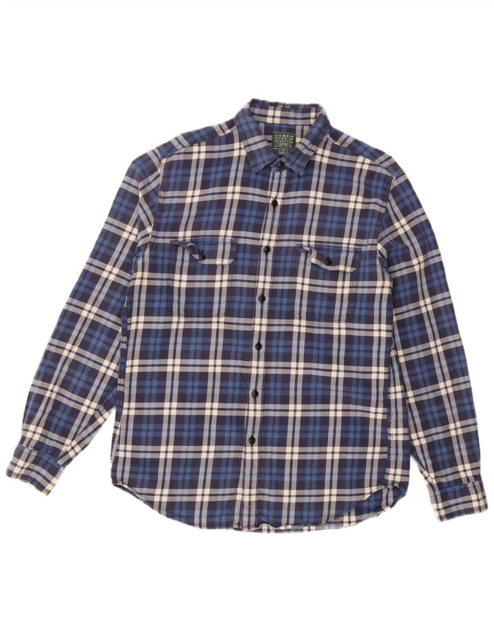 Camicia da uomo in flanella J. Crew a quadri blu medio