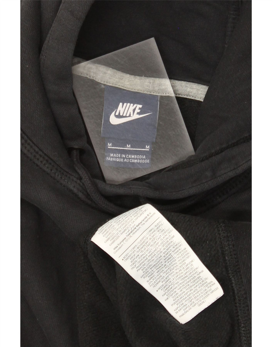 Felpa con cappuccio da uomo Nike, cotone medio nero