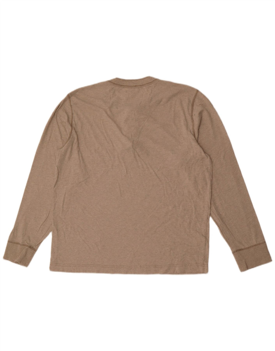Eddie Bauer Top da uomo a maniche lunghe in cotone beige grande
