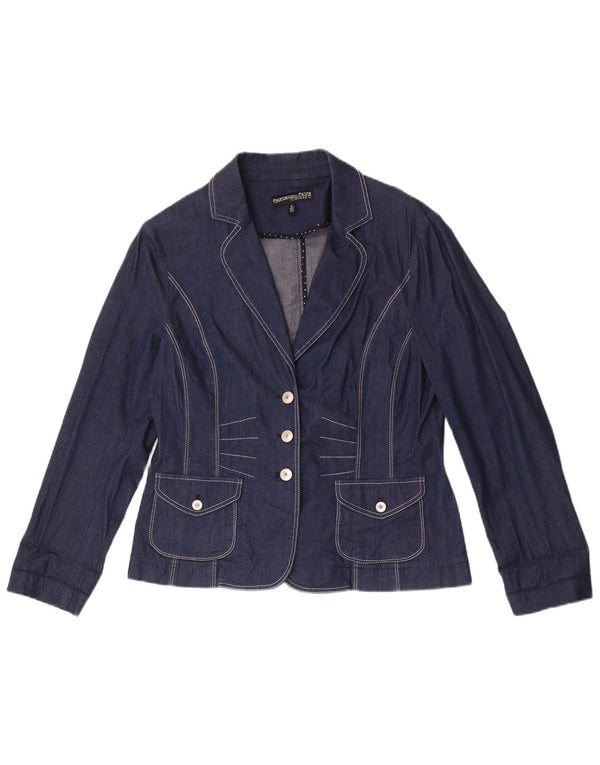 Giacca blazer in denim a 3 bottoni da donna Conrad US 8 blu navy medio