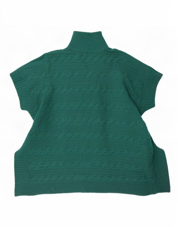 Maglione cardigan poncho da donna di White Stuff Taglia unica Lana d'agnello screziata verde