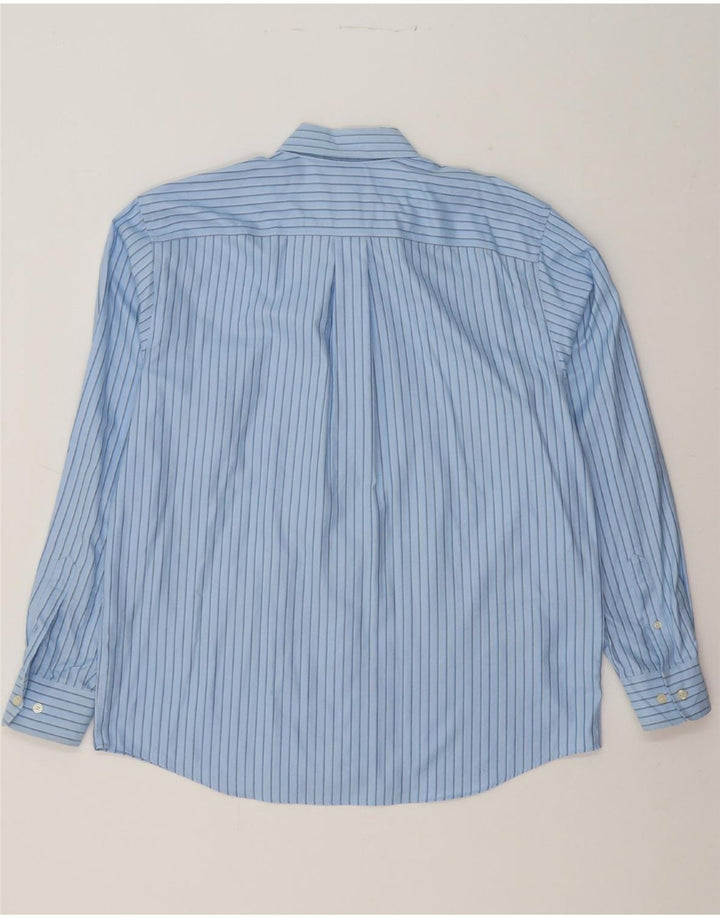 EDDIE BAUER Mens Relaxed Fit Shirt Large Blue Pinstripe Cotton Vintage Eddie Bauer and Second-Hand Eddie Bauer from Messina Hembry 