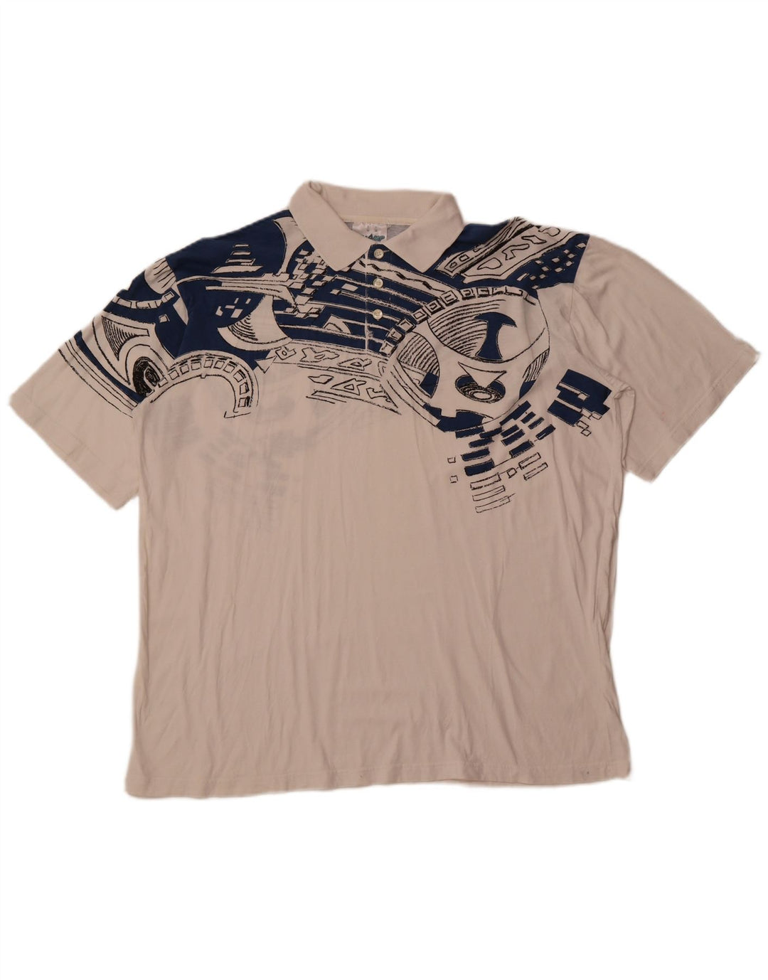 Polo grafica da uomo SHAMP EU 48 cotone geometrico bianco medio