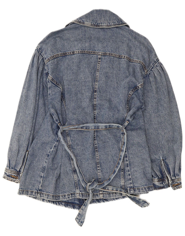 Giacca in denim da donna Zara UK 10 piccola in cotone blu