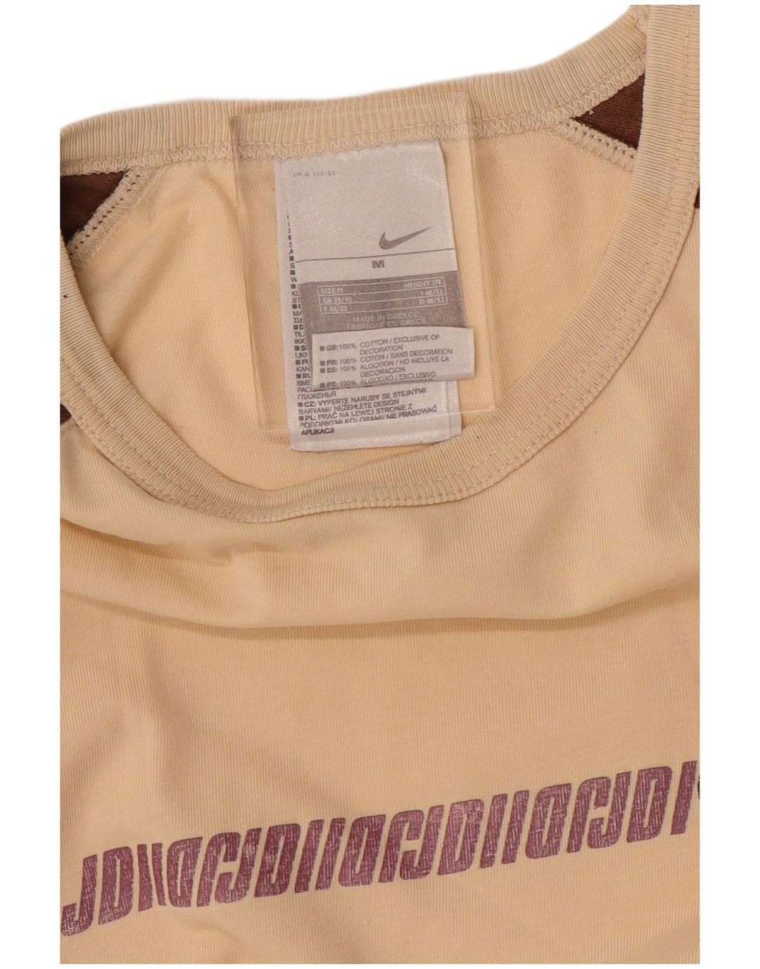 T-shirt grafica da uomo NIKE Top UK 39/41 cotone color block beige medio