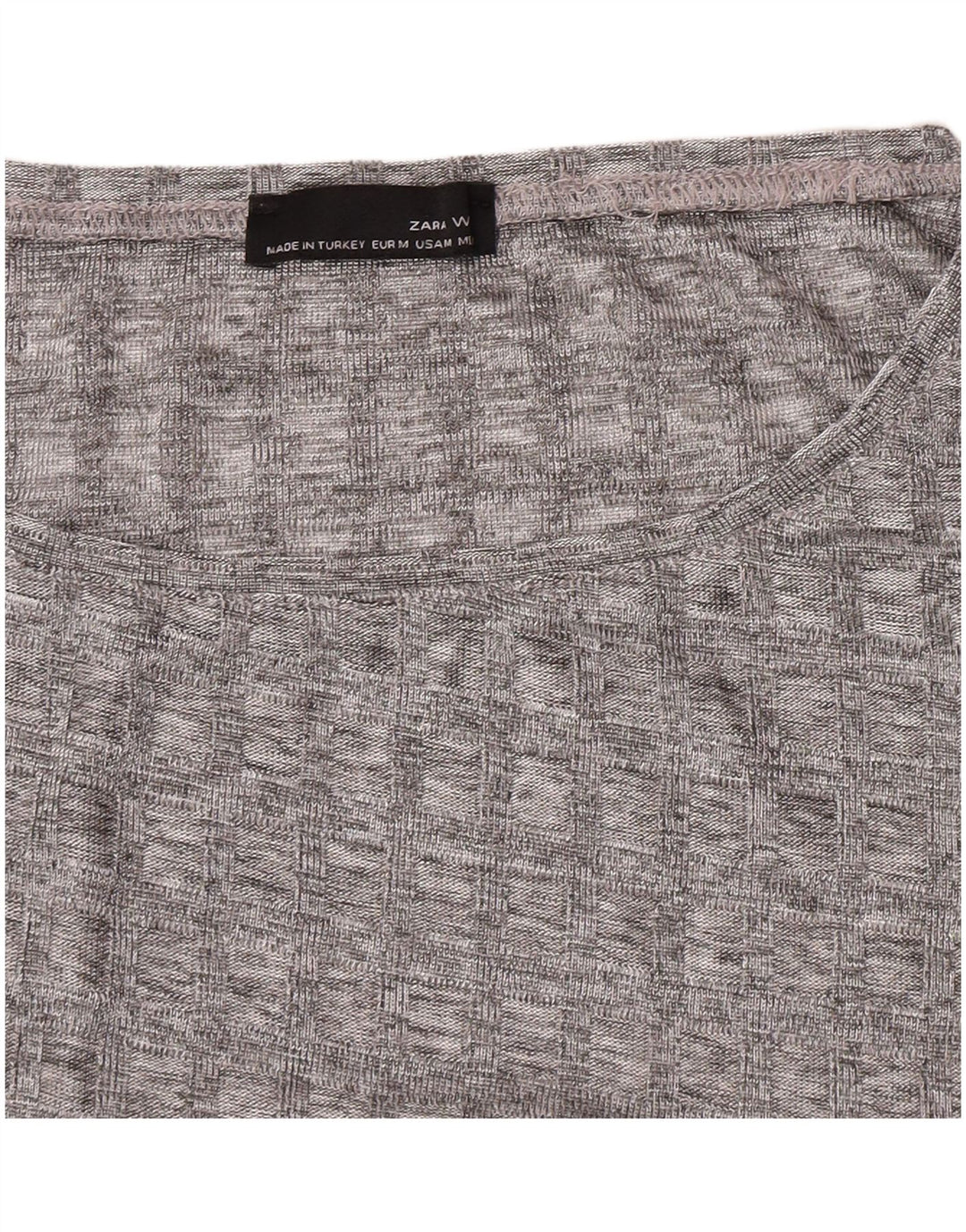 Top Zara da donna a maniche lunghe UK 12 Grigio medio