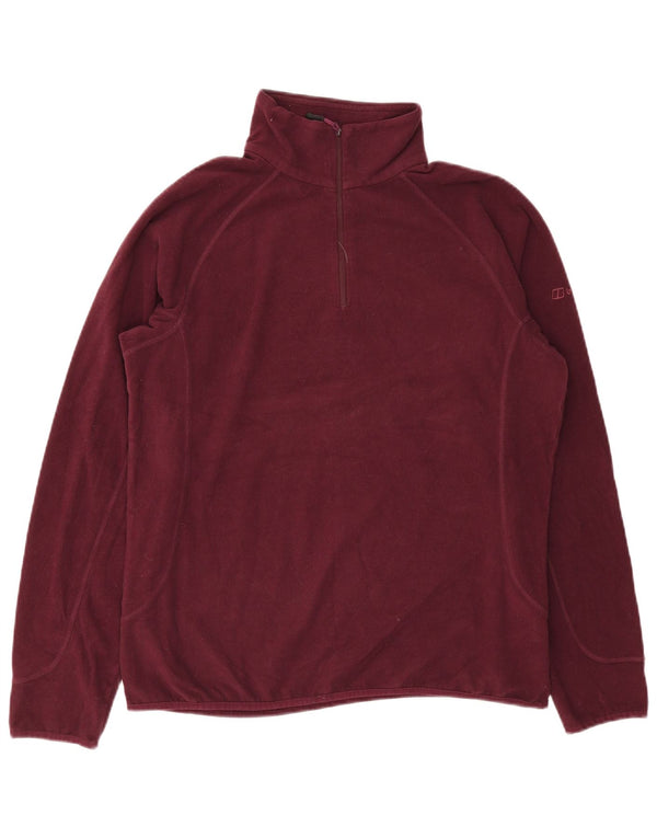 Maglione in pile da donna Berghaus con zip e collo UK 18 XL poliestere bordeaux