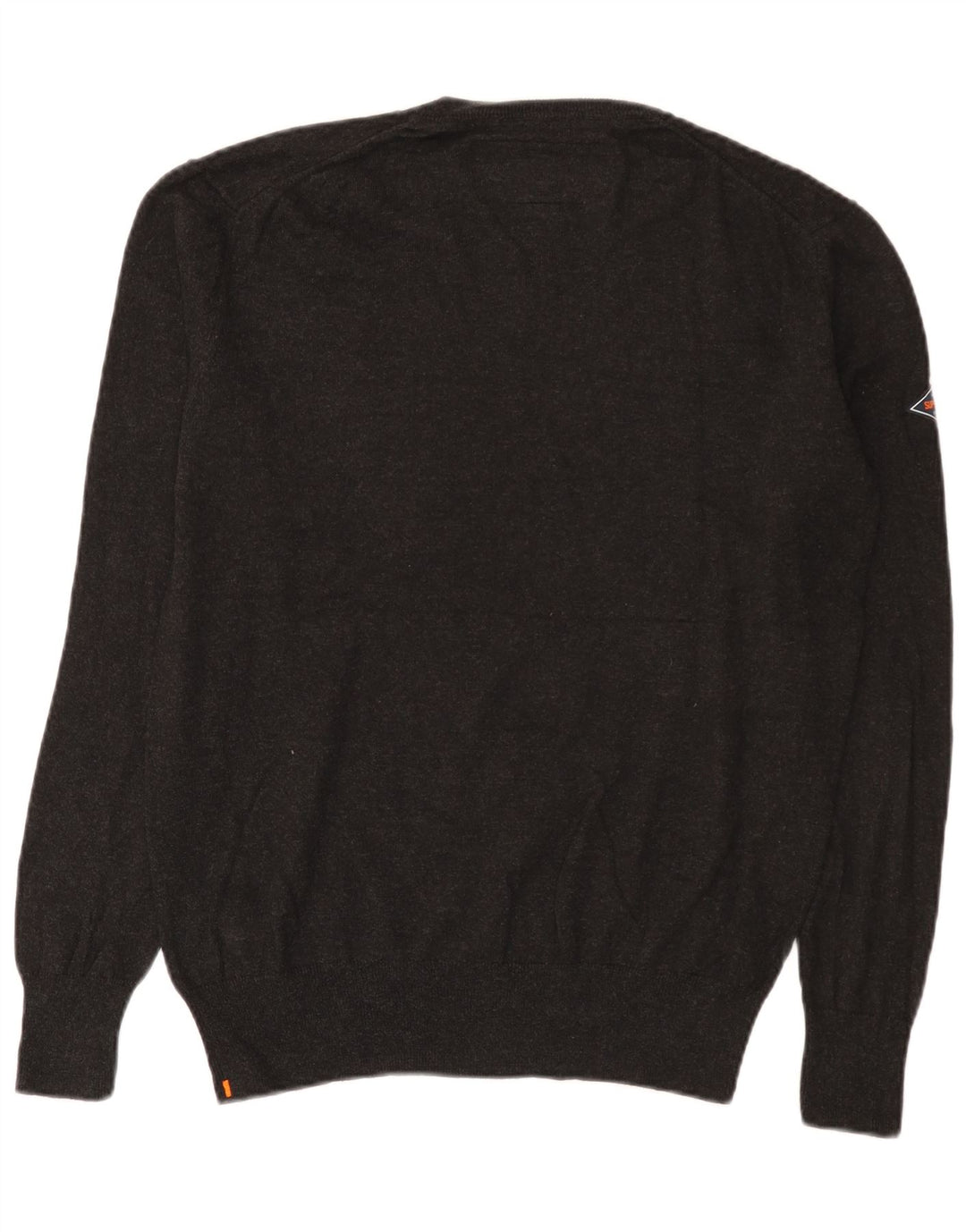 Maglione da uomo con scollo a V Superdry XL in cotone grigio