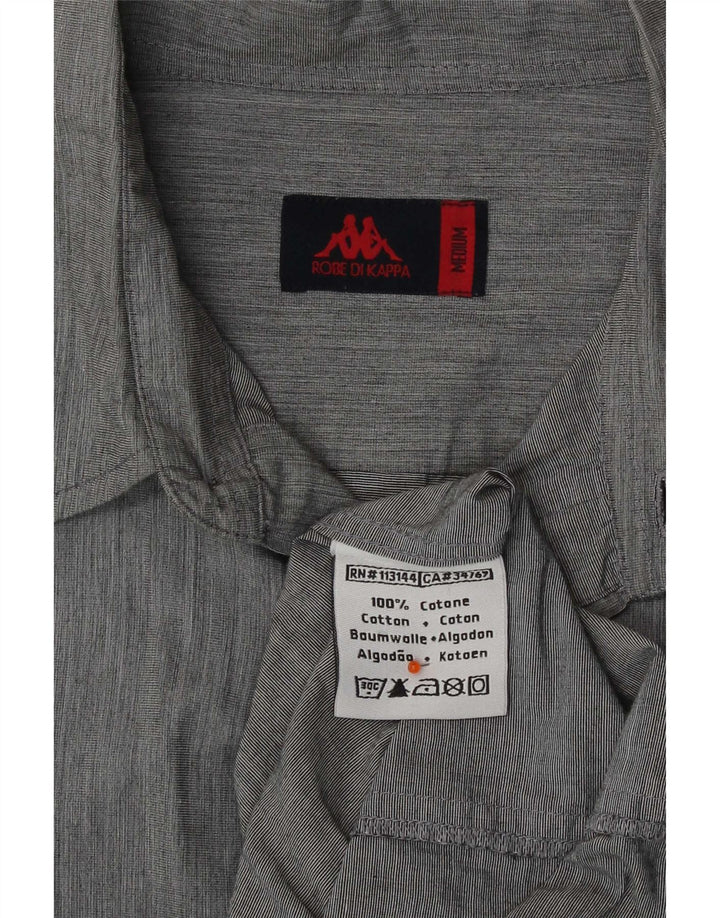 Camicia Kappa Uomo Cotone Gessato Grigio Medio