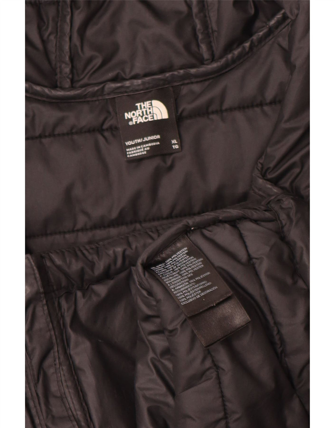 Giacca imbottita con cappuccio The North Face da ragazzo 14-15 anni XL poliestere nero