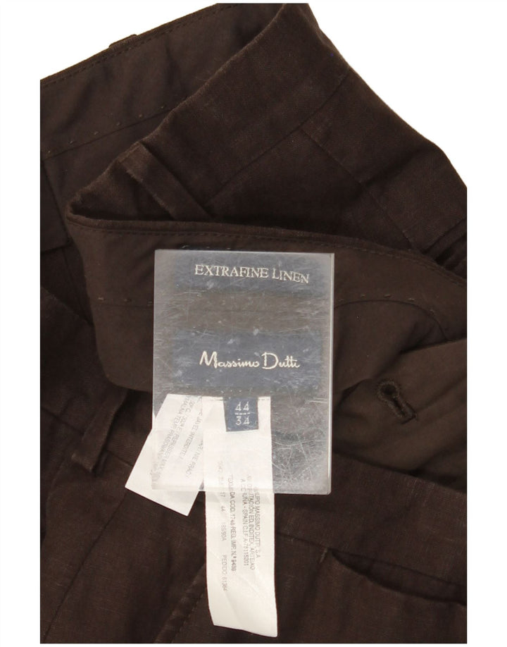 MASSIMO DUTTI Pantaloni chino dritti da donna EU 44 Large W34 L30 Marrone
