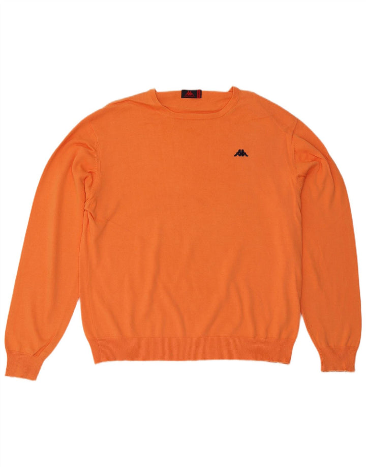 Maglione maglione girocollo da uomo Kappa XL in cotone arancione