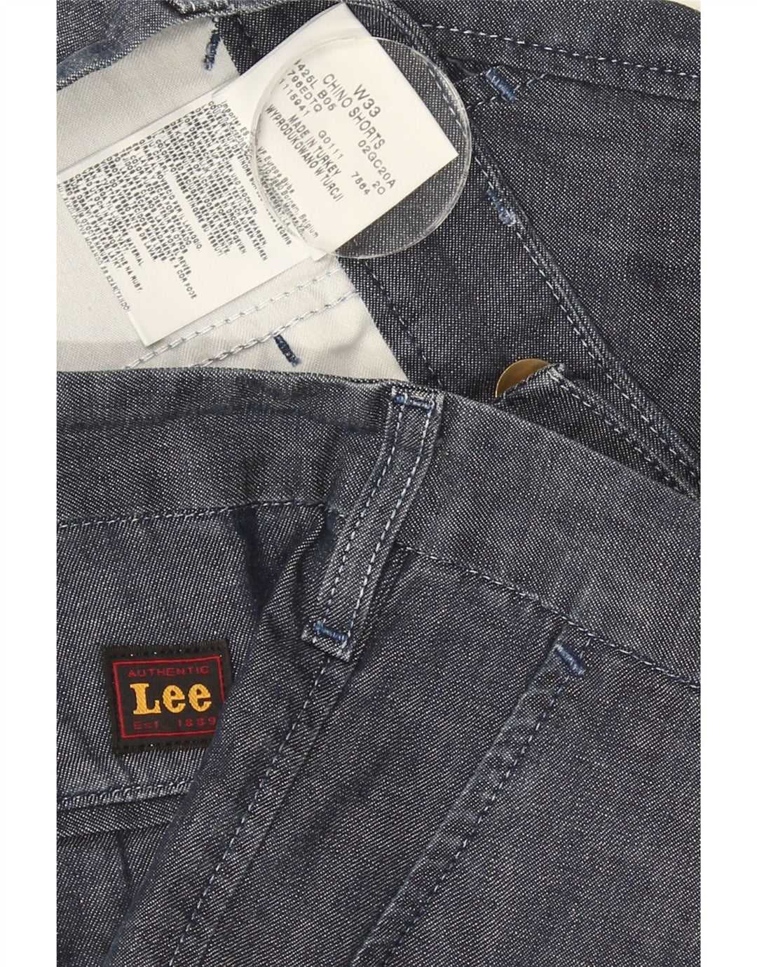 Pantaloncini chino da uomo Lee W33 cotone blu navy medio