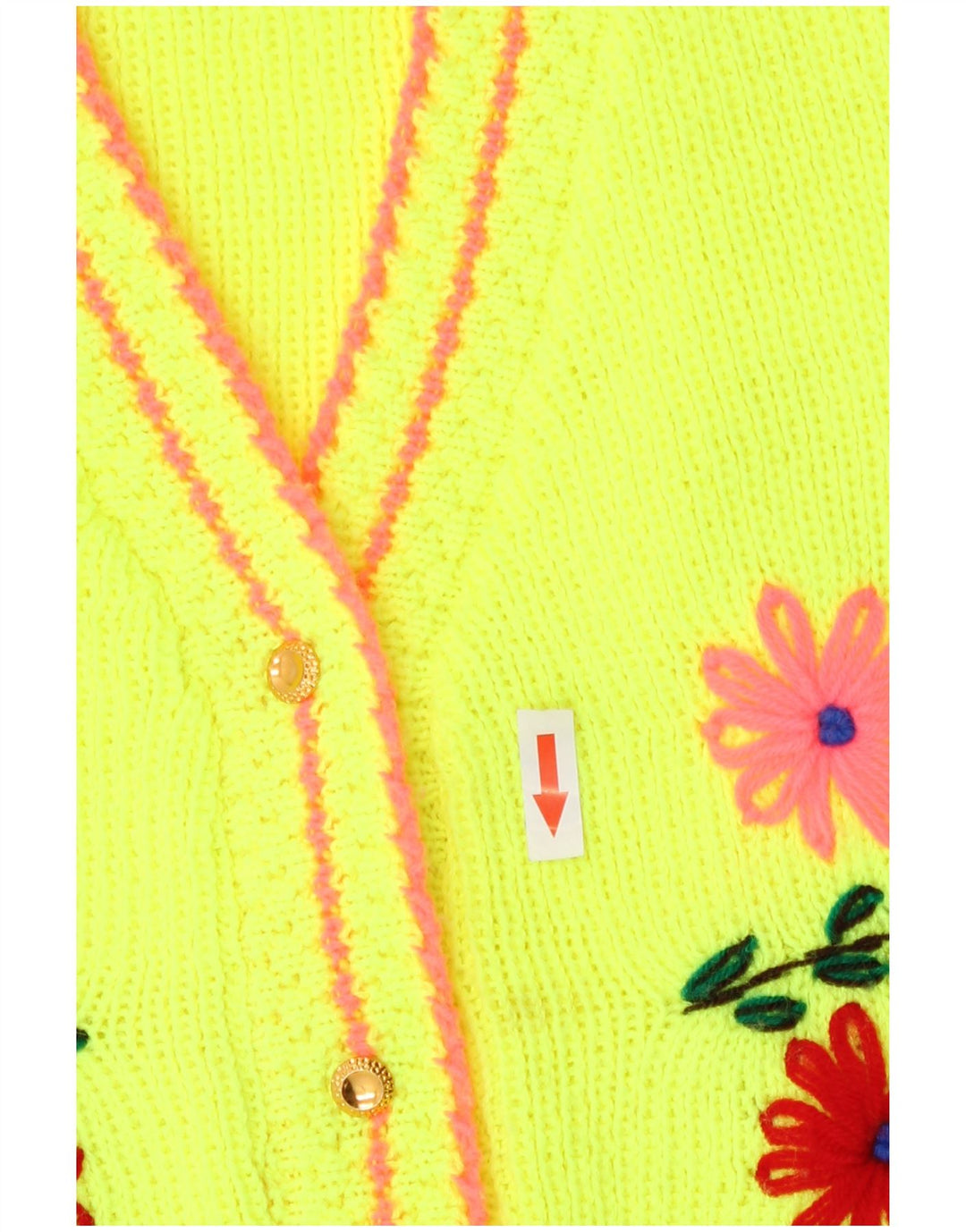 Maglione cardigan da donna vintage UK 14 verde medio floreale