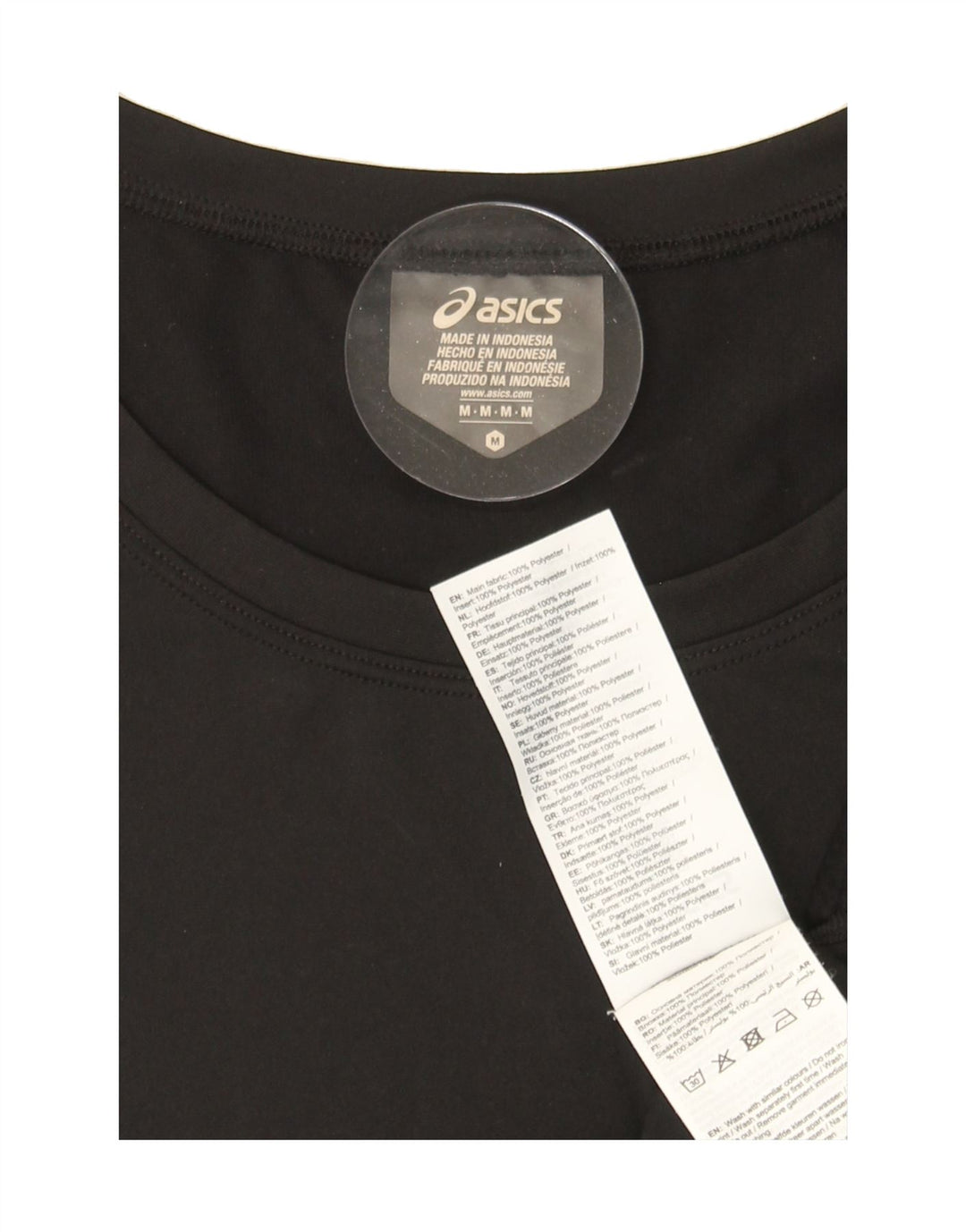 ASICS Womens Crop Graphic T-Shirt Top UK 14 Medium Black Polyester Vintage Asics and Second-Hand Asics from Messina Hembry 