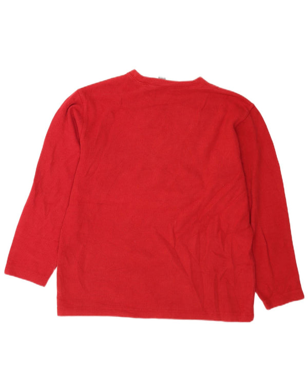 Quiksilver Maglietta grafica da ragazzo a manica lunga 15-16 anni Grande in cotone rosso