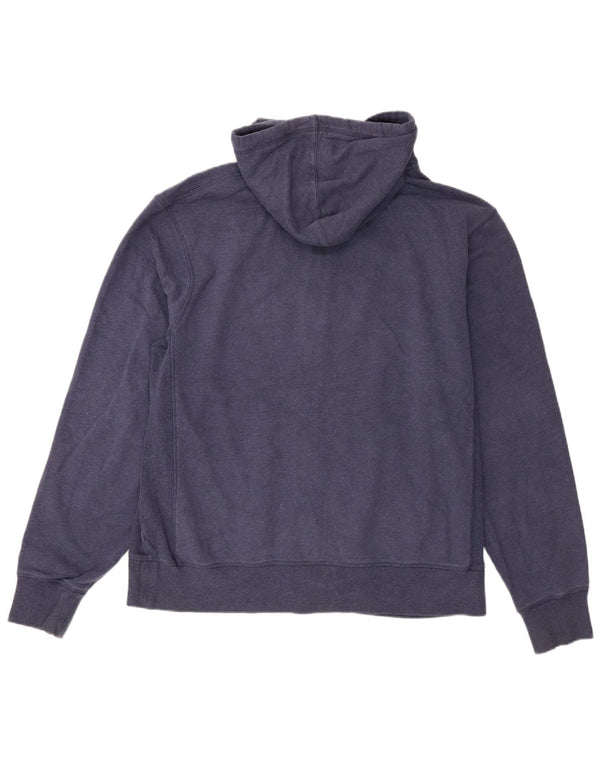 Champion Mens Zip Hoodie Sweater Large Navy Blue Cotton