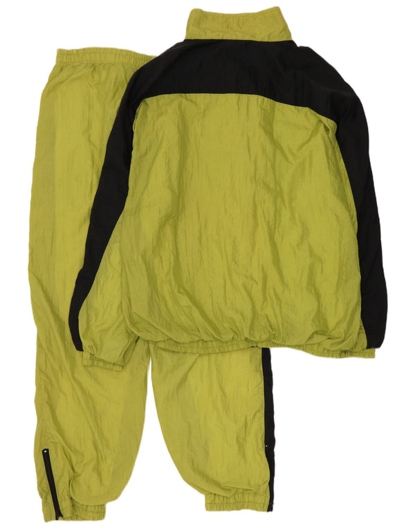 Tuta intera vintage da uomo XL in nylon color block giallo