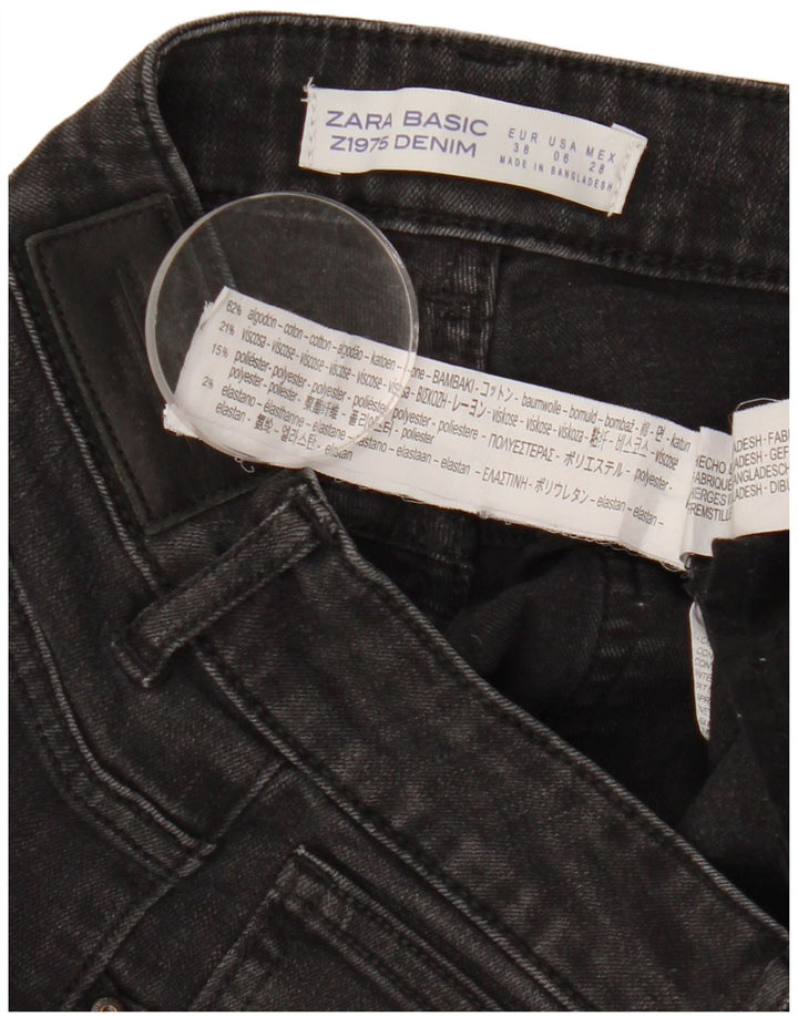 Jeans skinny da donna ZARA EU 38 Small W28 L26 cotone nero