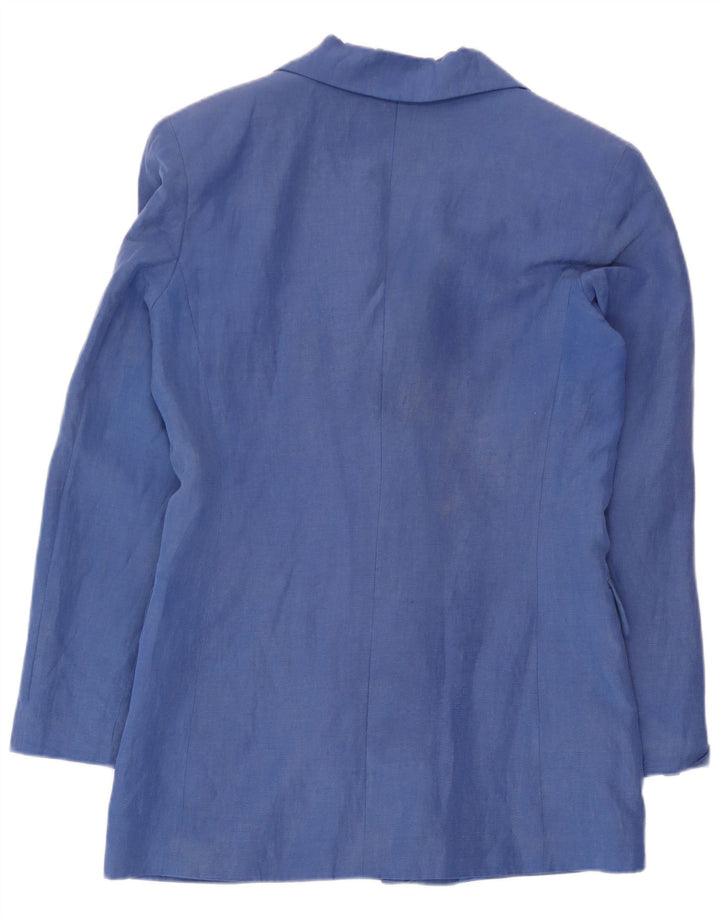 Giacca Blazer 3 Bottoni Ombraluce Donna IT 44 Blu Medio Seta
