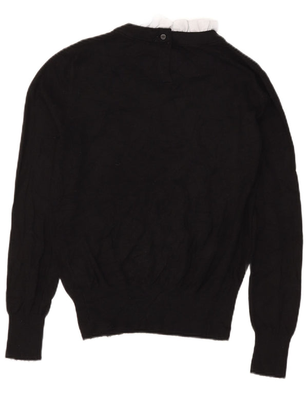 Maglione Zara da donna con scollo a barchetta UK 16 grande viscosa nera