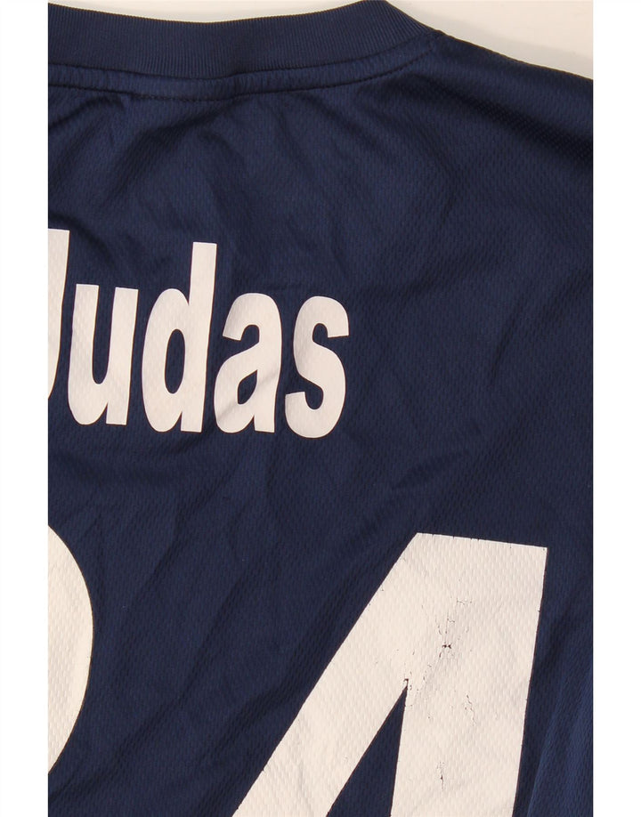NIKE Top grafico da uomo Dri Fit a maniche lunghe color block medio blu navy
