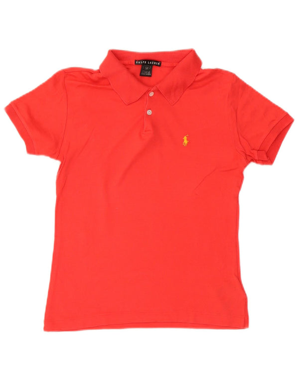 Polo da donna Ralph Lauren UK 10 piccola in cotone rosso