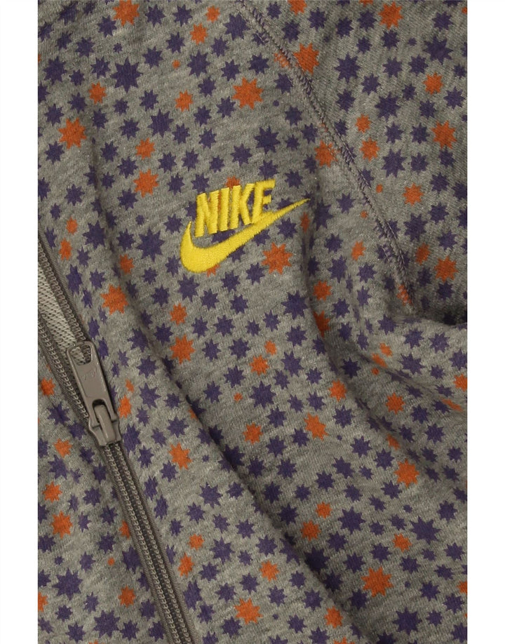 Felpa con cappuccio e zip da donna Nike UK 10 piccolo cotone maculato grigio