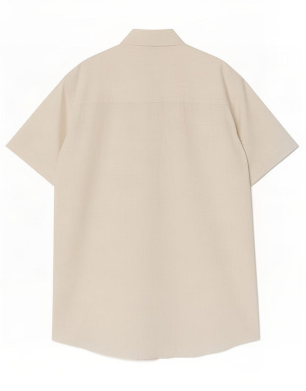 Camicia a maniche corte da uomo Slam grande in lino bianco