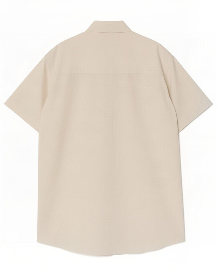 Camicia a maniche corte da uomo Slam grande in lino bianco