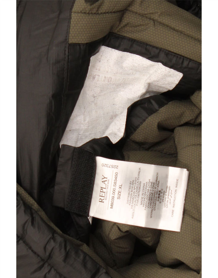 Giacca a vento grafica da uomo Replay UK 42 XL Polietilene nero