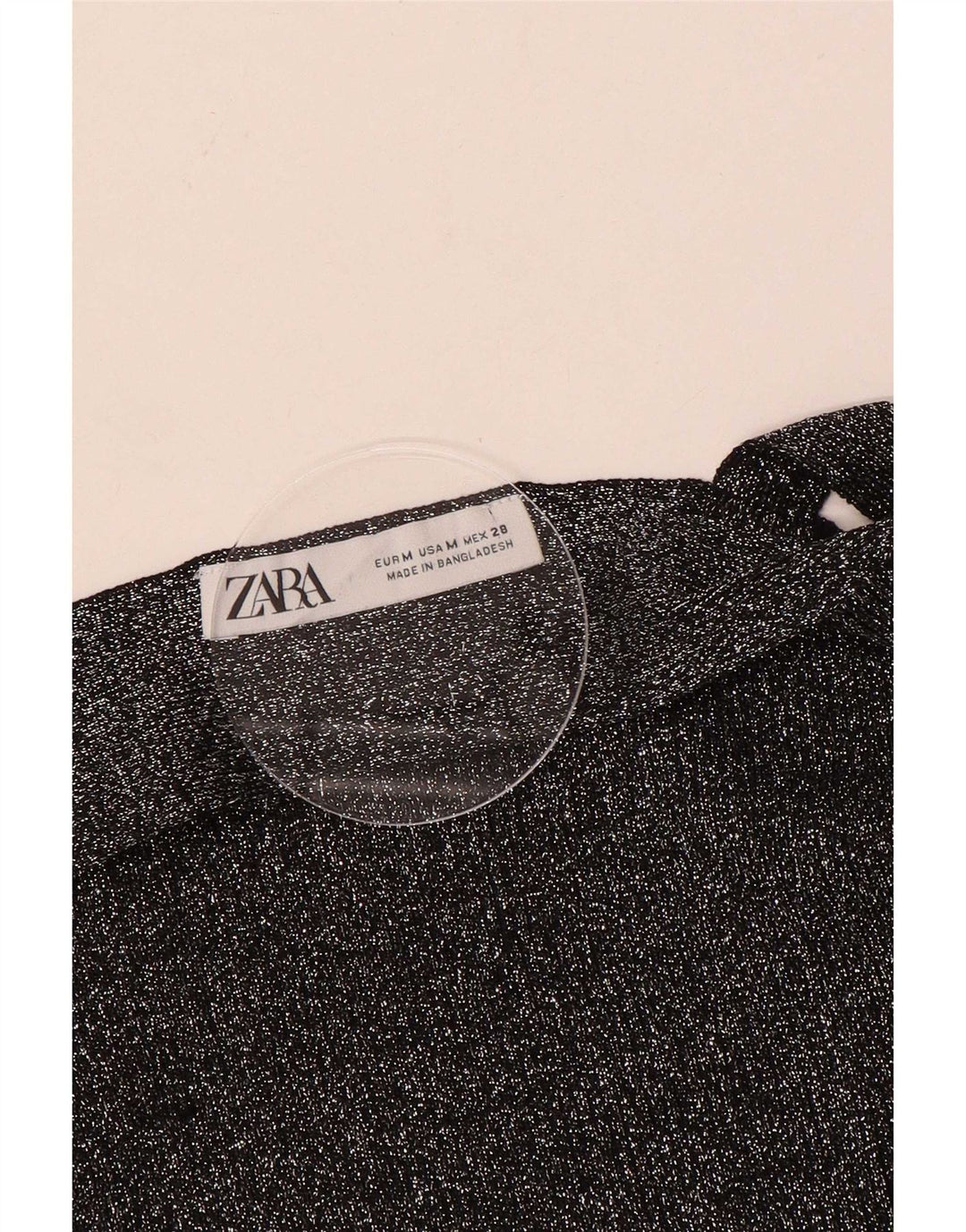 Top corto da donna Zara UK 12 medio nero screziato