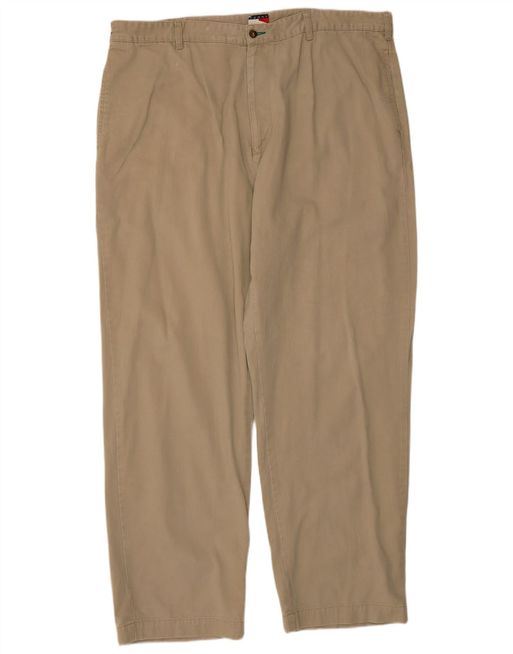 Pantaloni chino dritti da uomo Tommy Hilfiger W42 L32 cotone beige