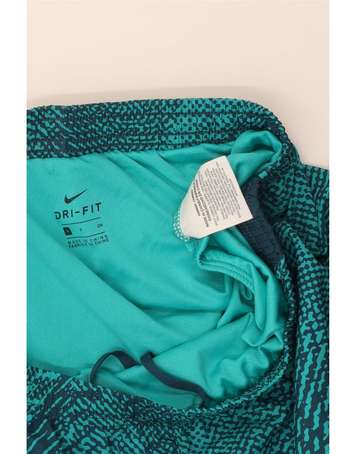 Pantaloncini sportivi NIKE da donna Dri Fit UK 10 piccoli poliestere geometrico blu