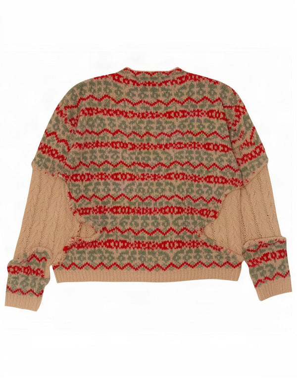 Maglione a collo alto da donna Zara UK 10 Small Beige Fair Isle