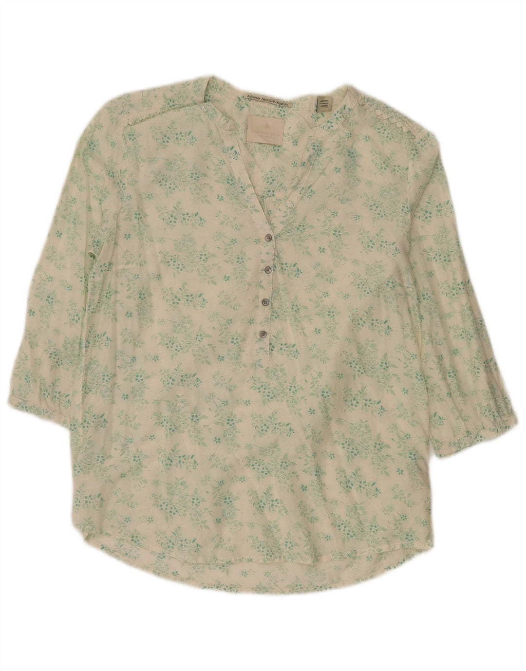 MAISON SCOTCH Camicetta oversize da donna con maniche a 3/4 US 2 XS Verde floreale
