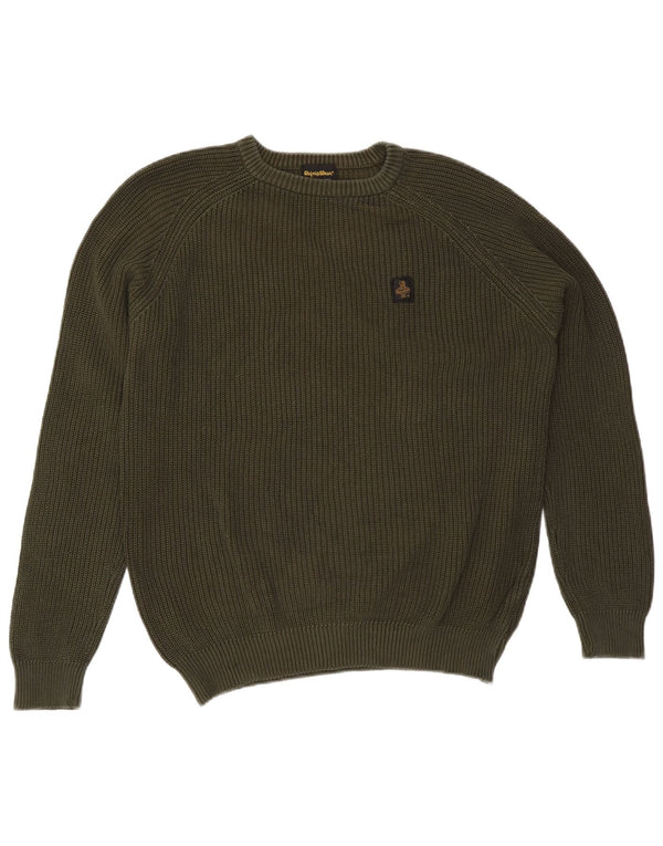 Maglione girocollo da uomo Refrigiwear 2XL cotone kaki