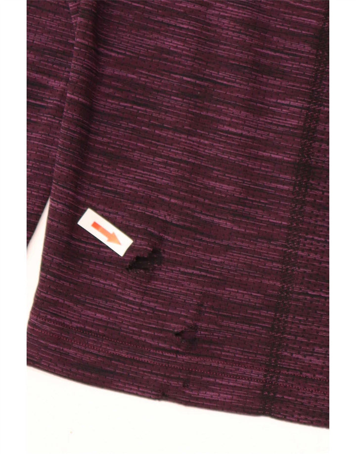 Under Armour - Tuta da uomo pullover con zip e collo, top grande in poliestere bordeaux