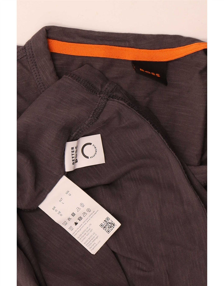 T-shirt da uomo Hugo Boss Top grande in cotone grigio