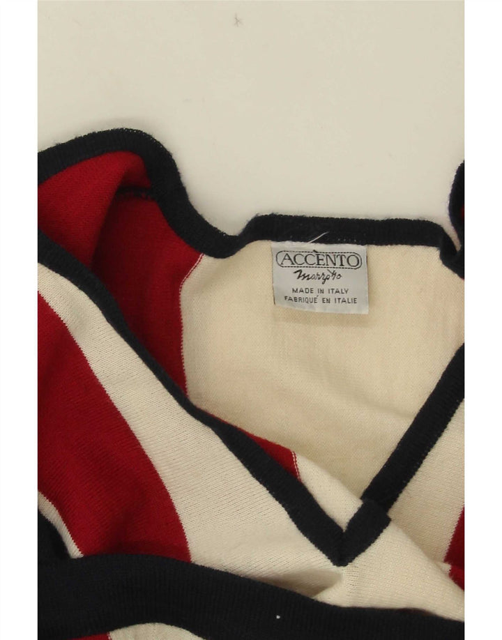 Accento By Marzotto Maglione da uomo con scollo a V a righe medie multicolore