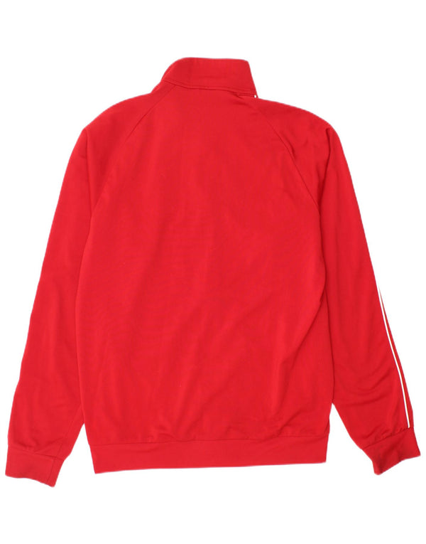 Giacca superiore della tuta da uomo Adidas in poliestere rosso medio
