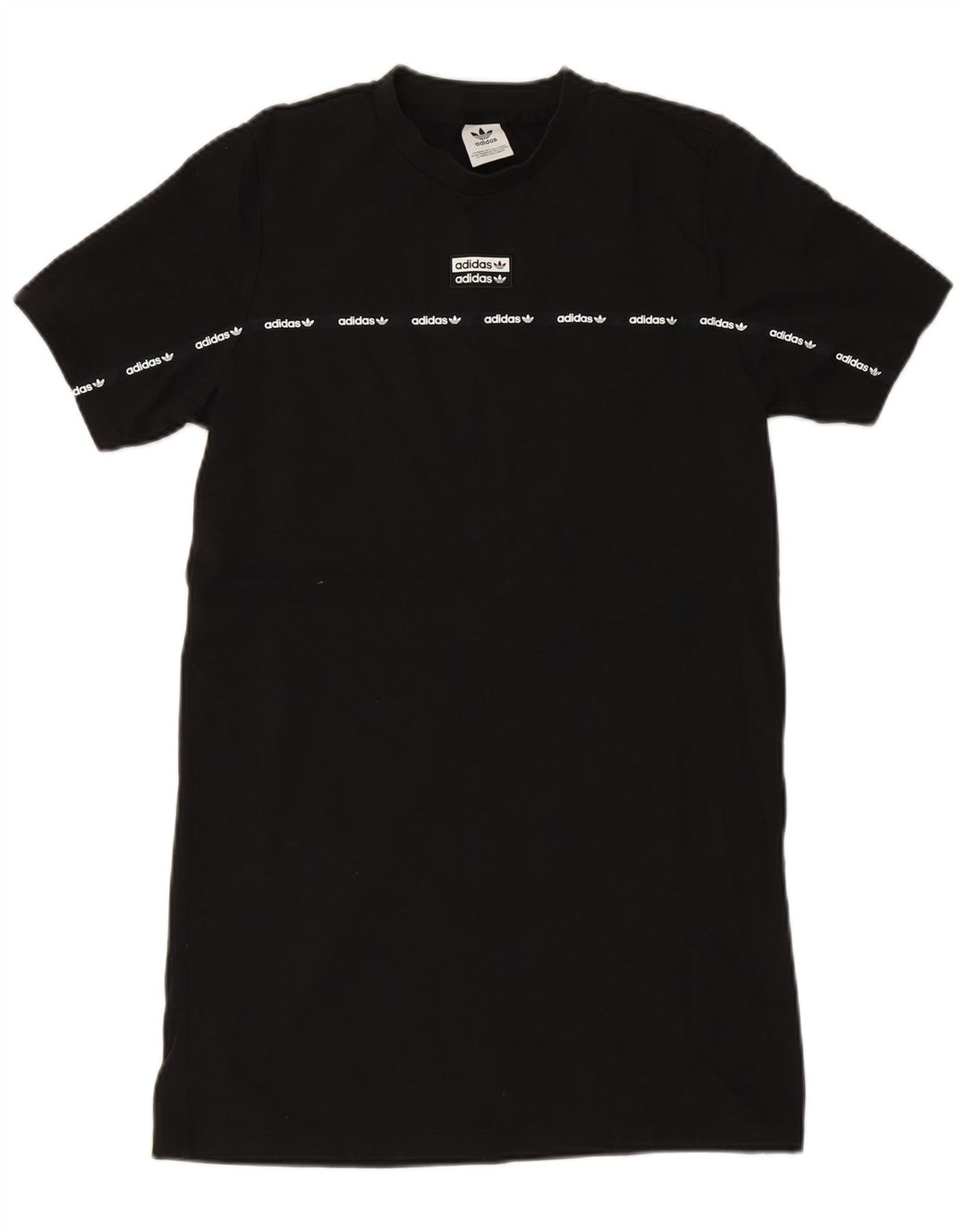 Abito T-shirt grafica da donna ADIDAS UK 12 medio cotone nero