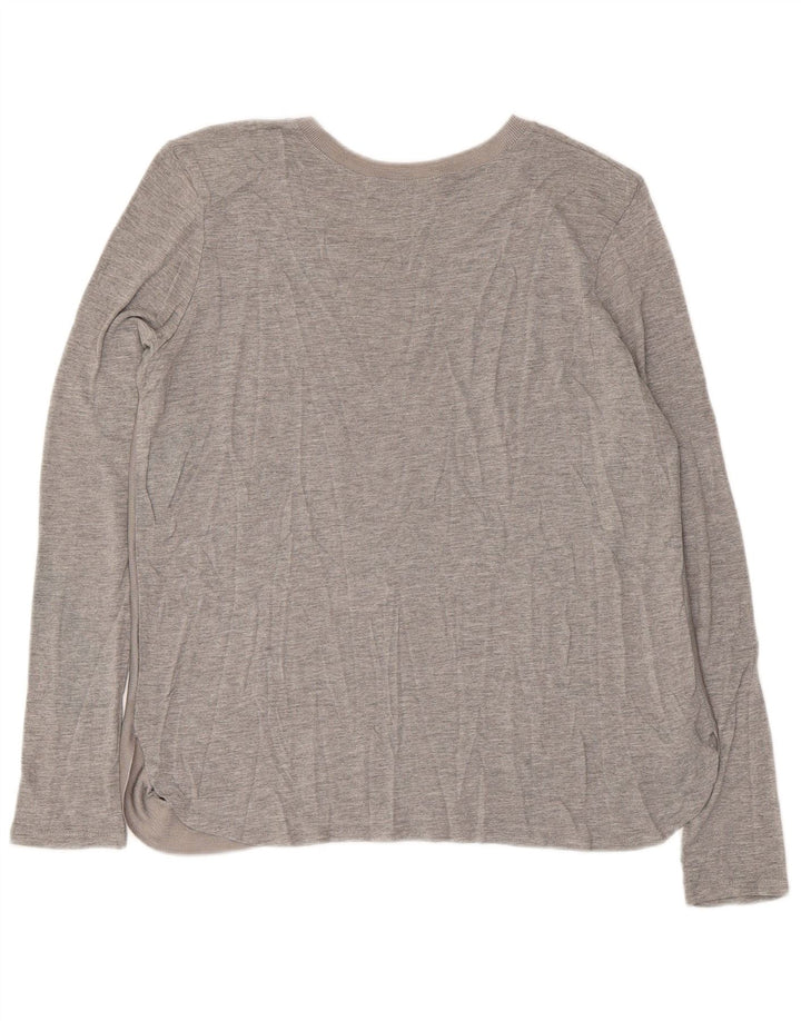 Top Zara da donna a maniche lunghe UK 16 grande grigio screziato