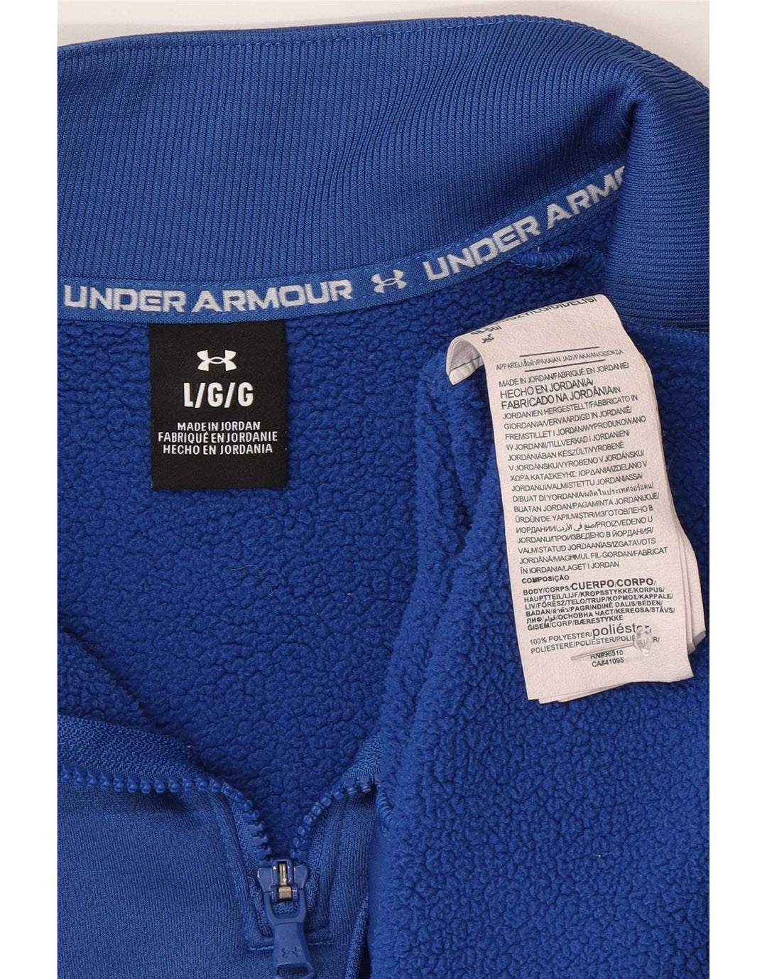 Felpa da uomo Under Armour con collo corto e zip, maglione grande in poliestere blu