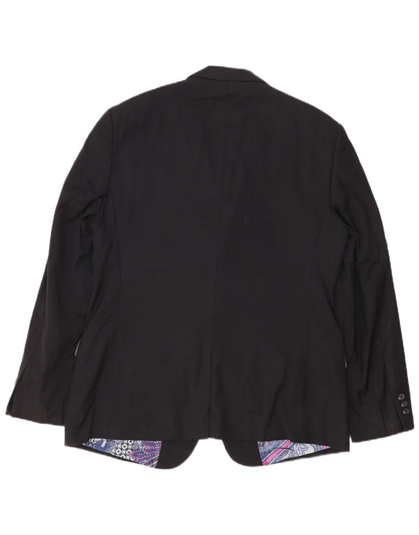 Giacca blazer da uomo a 2 bottoni TED BAKER UK 42 XL lana nera