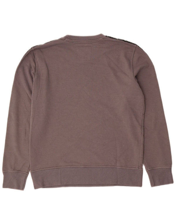 Felpa grafica da uomo Hollister Maglione piccolo in cotone color block grigio