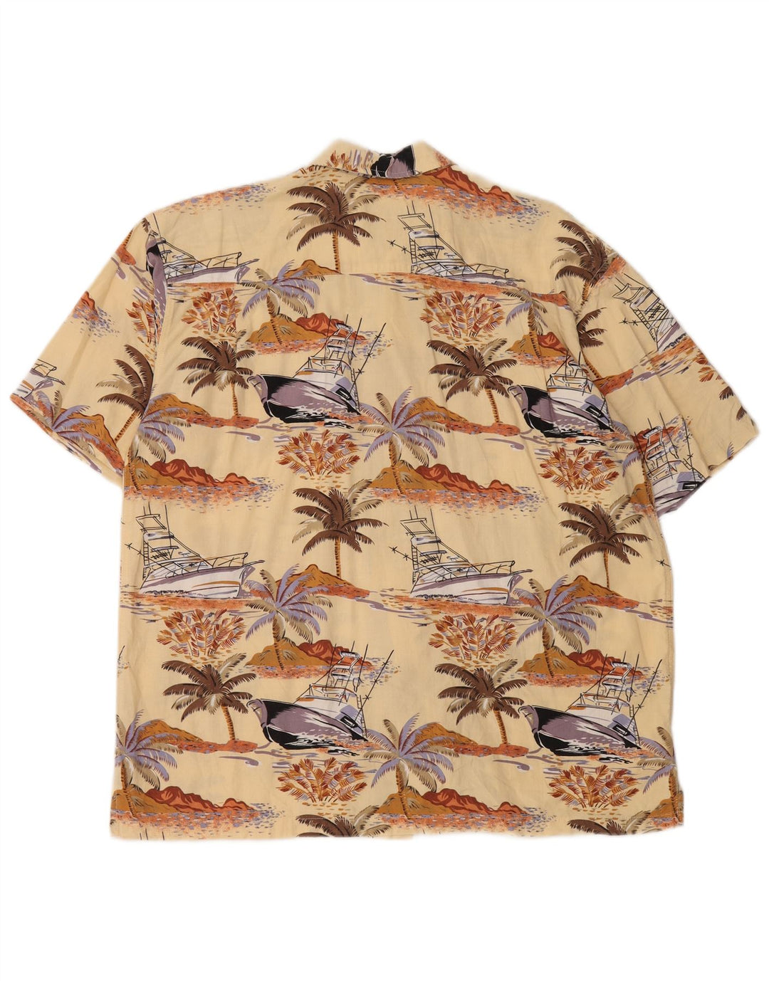 NEWPORT Camicia a maniche corte da uomo con motivo astratto giallo medio hawaiano