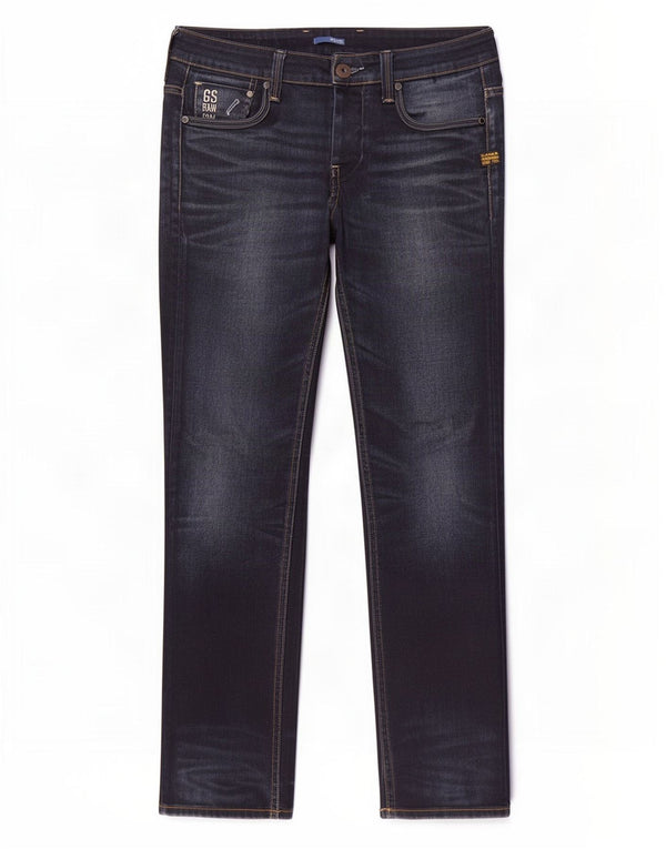 Jeans dritti a vita bassa da donna G-Star W30 L30 cotone blu navy