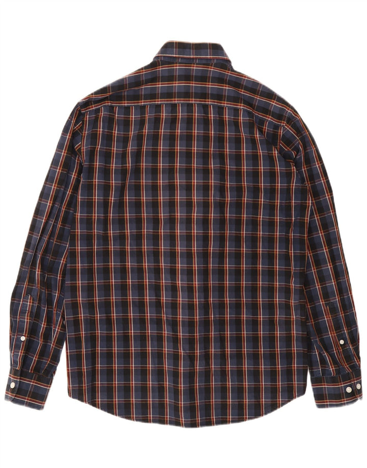 Camicia da uomo Carrera grande in cotone a quadri blu navy