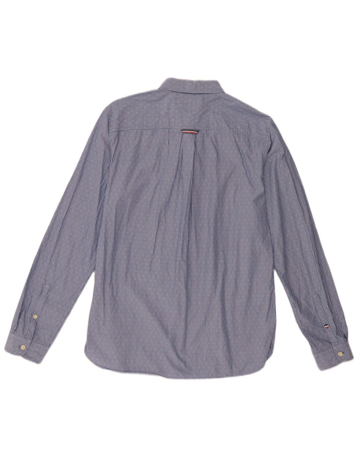Camicia da uomo Regular Fit Tommy Hilfiger in cotone a righe blu medio